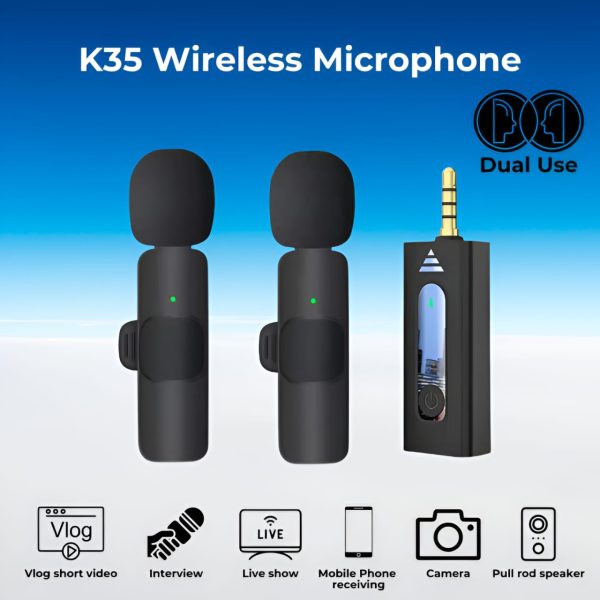 Ultimate K35 Professional Vlogging High Quality Collar Wireless Microphone